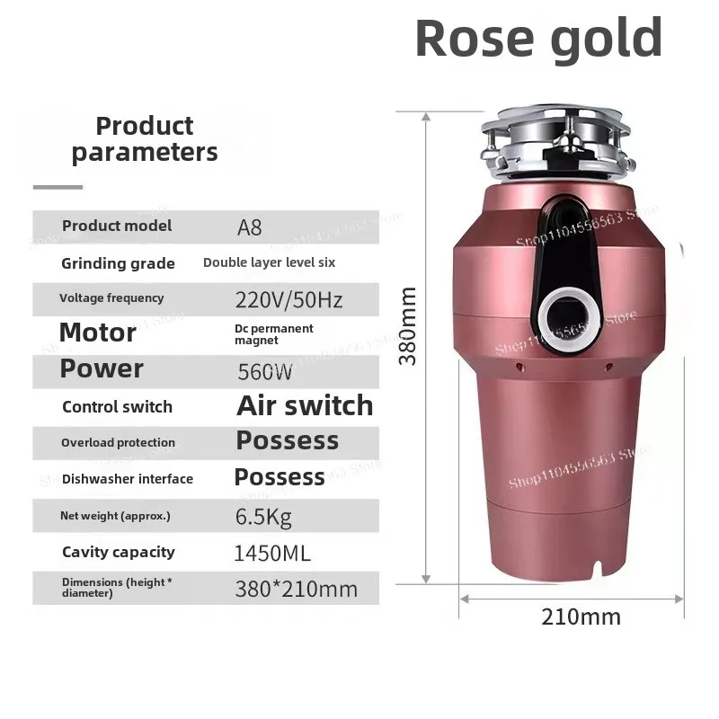 Kitchen food waste disposal, household silent food waste crushing garbage disposal machine