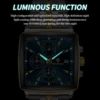 2025 New Luxury Square Sport Man Wristwatch Waterproof Luminous Chronograph Quartz Men's Watches Stainless Steel Men Watch Reloj 4