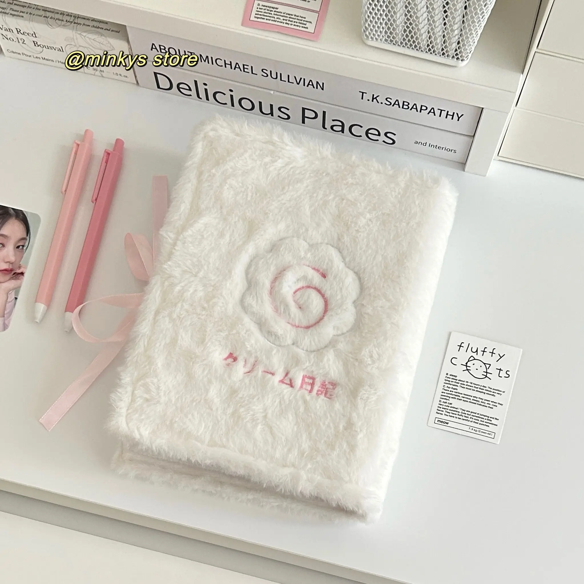 MINKYS Kawaii Fluffy Strap Ties A6 Kpop Photocard Binder Star Collect Book Idol Plush Photo Card Holder Photocards Album 2