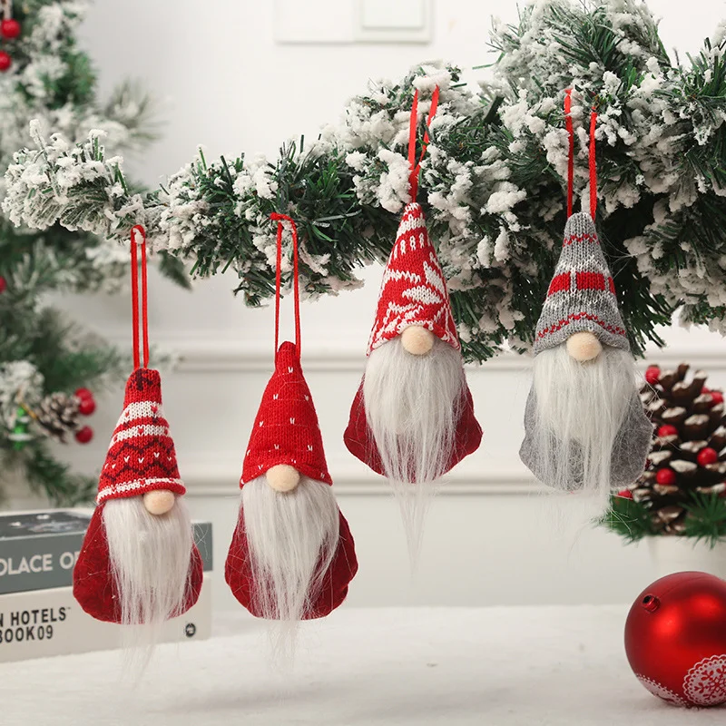Red Hat Gnome Santa Christmas Decorations for Home