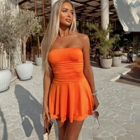 TARUXY Ruffled Bodycon Beach Dress For Women High Waist Slim Mini Dress Ladies Holiday Casual Off Shoulder Sexy Dress Woman 2024 - Image 4