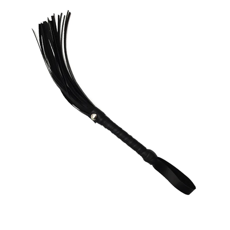 PU Leather Pimp Whip Racing Riding Crop Party Flogger Hand Cuffs Queen Black Horse Riding Whip Equipment 3