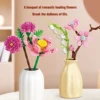 Small Particle Assembled Building Blocks Eternal Flowers Rose Lily Simulated Building Block Flower Bouquets Creative Decoration 5