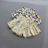Sweet Girls Flower Culottes Summer Baby Girl Fashionable Children's Floral Wide-Leg Hot Pants Kids Girls Mini Shorts 2