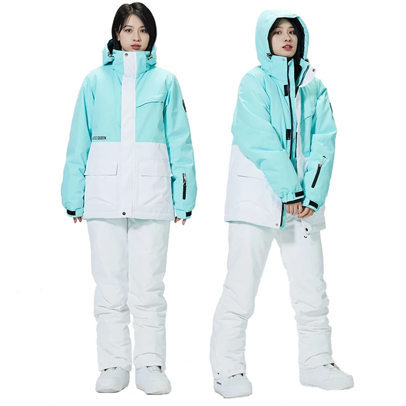 Snow Wear Set Man & Woman 10k Waterproof Ski Suit Winter Jackets + Pants winter jacket ski jacket women ski pants