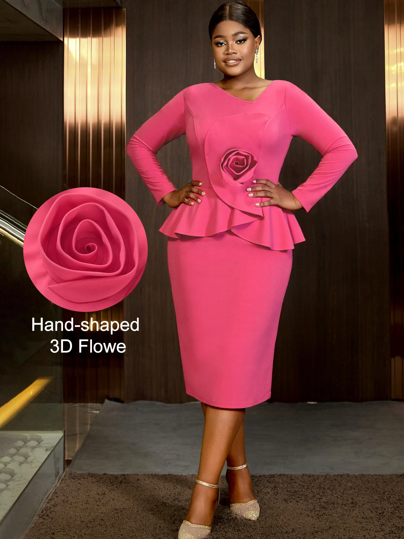 Elegant Church Dresses Long Sleeve Women Skew Collar Peplum 3D Flower Midi Party Office Ladies Business Work Party Birthday Fall - AliExpress 200000345 Elegant Church Dresses Long Sleeve Women Skew Collar Peplum 3D Flower Midi Party Office Ladies Business Work Party Birthday Fall - AliExpress 200000345