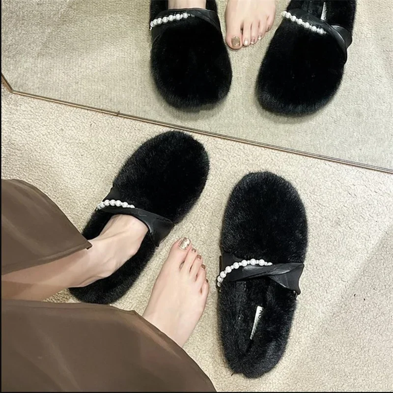 

Плюшевые туфли на плоской подошве, обувь из искусственного соевого хлопка