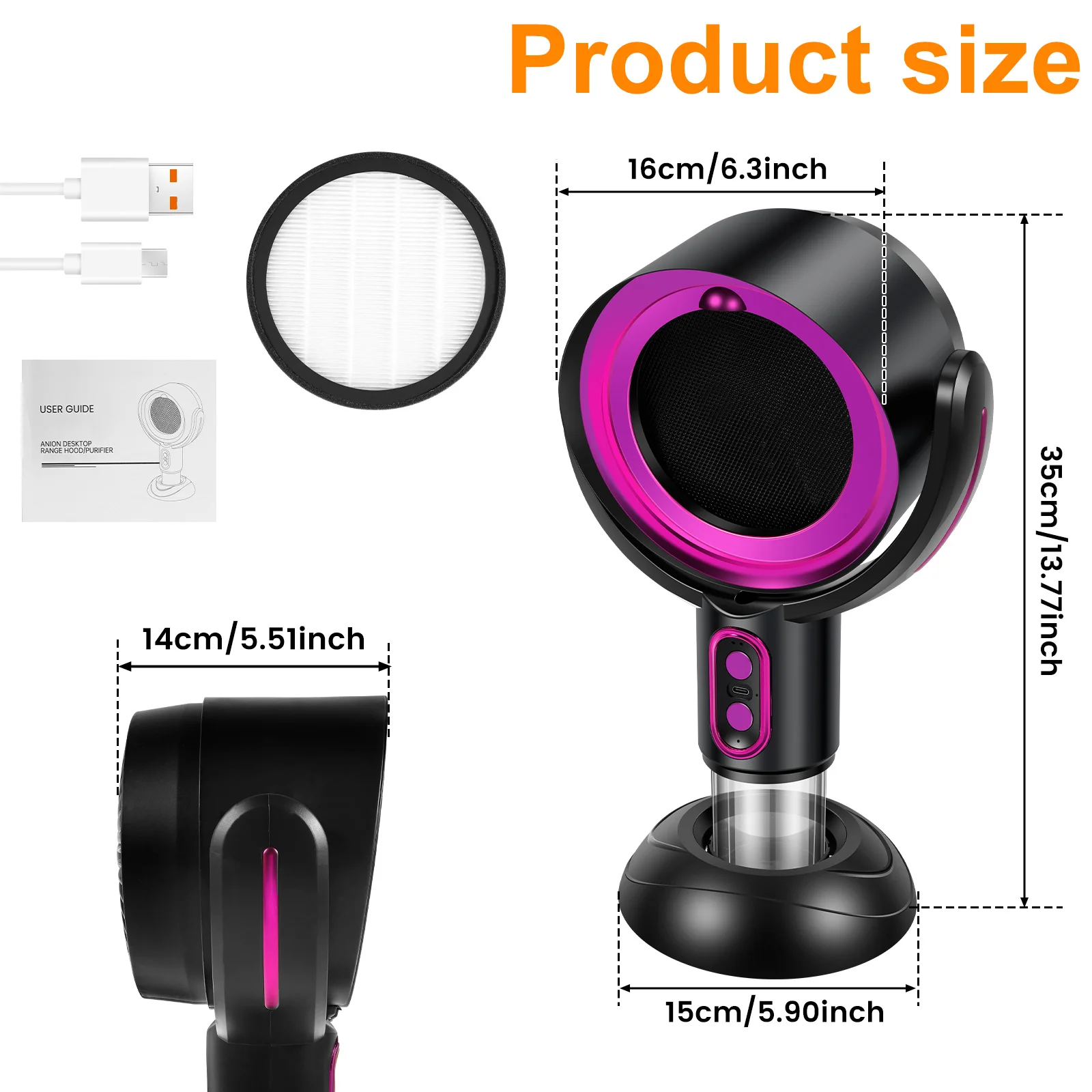 Portable BBQ Extractor New Desktop Range Hood Portable BBQ Extractor Exhaust 2 Speeds Adjustable Angle Indoor Hot Pot Mini Extractor Hood