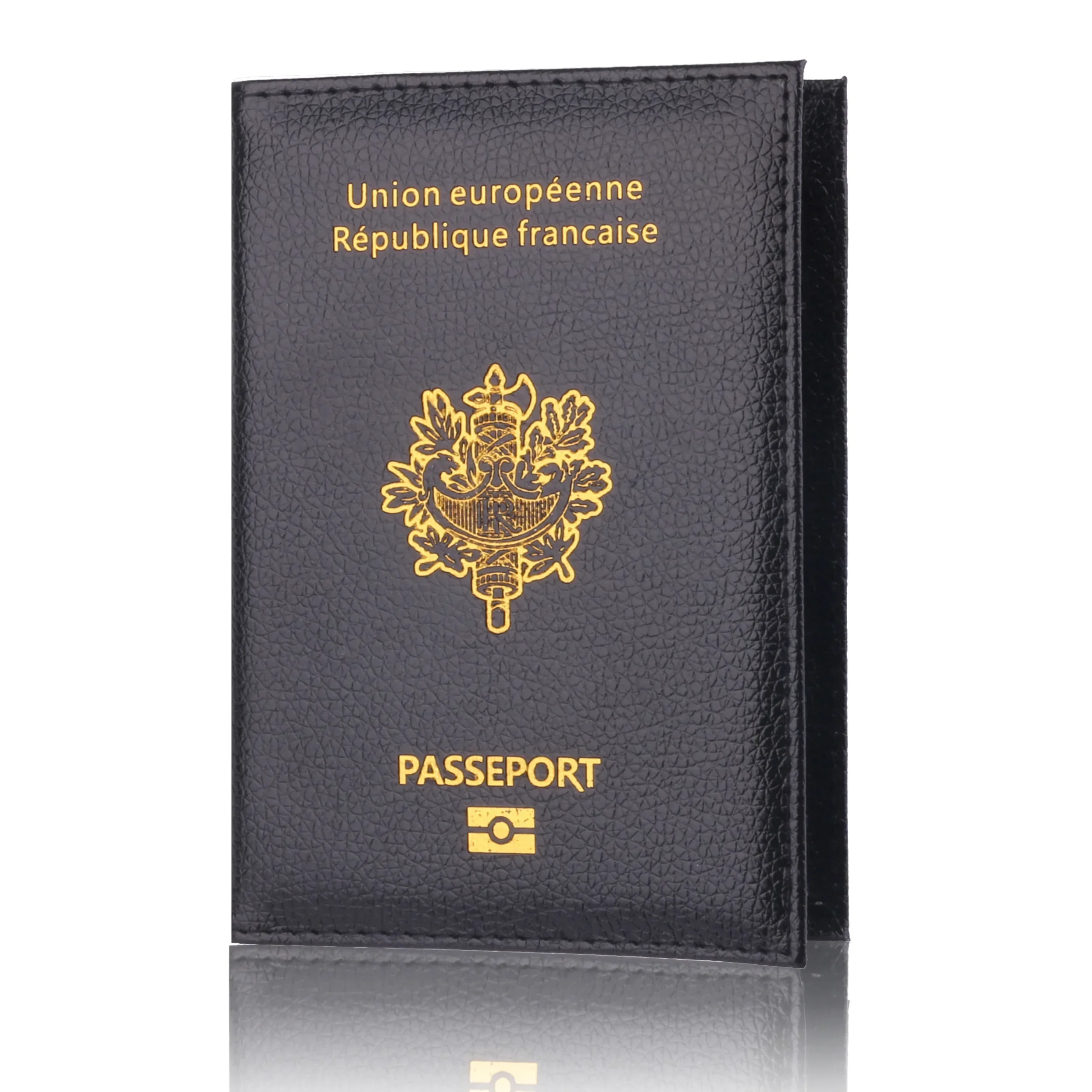 High Quality Pu Passport Protective Cover Bank Card Holder Travel Document Fashion Men and Women French Passport Cover Wallet - 3