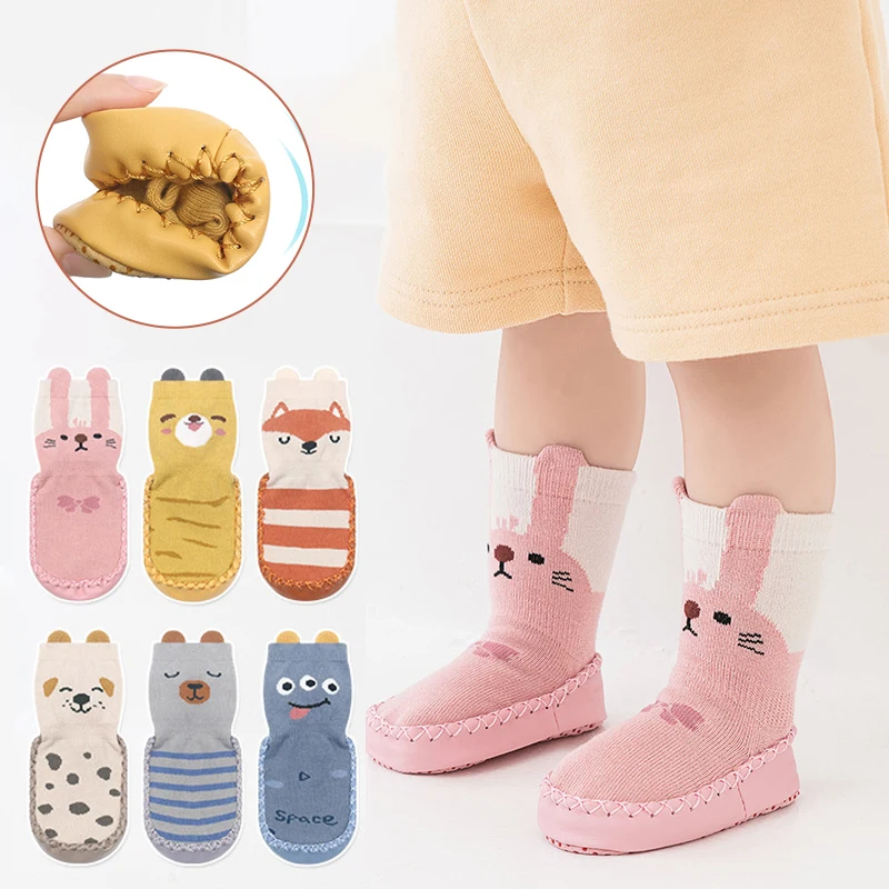 

Newborn Baby Socks with Soft Rubber Soles Infant Baby Girls Boys Walking Shoes Spring Autumn Baby Floor Socks Anti Slip Socks