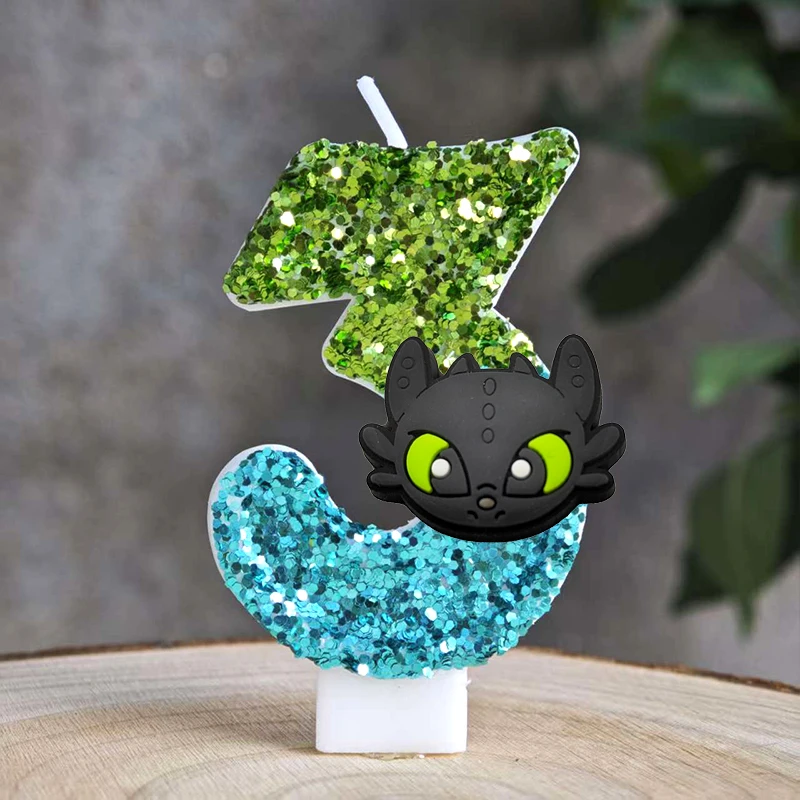 Drachenzähmen leicht gemacht Kerzen-Nummer, Geburtstagstortenkerze, Zahnlos-Geburtstagsparty-Tortendekoration, Babyparty-Deko, Geschenk – Detail 14