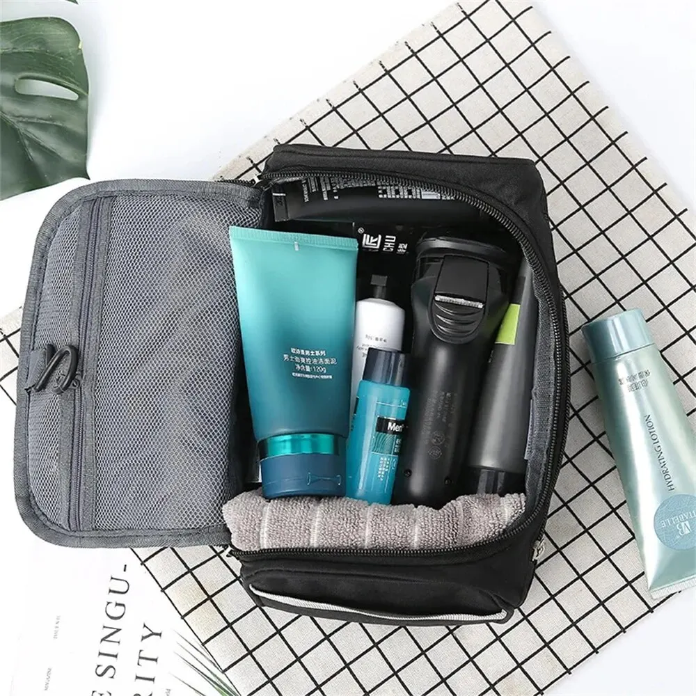 1Pcs Waterproof Men Comestic Storage Bag High Capacity Nylon Travel Toiletry Organizer Hanging Women Zipper Makeup Wash Pouch