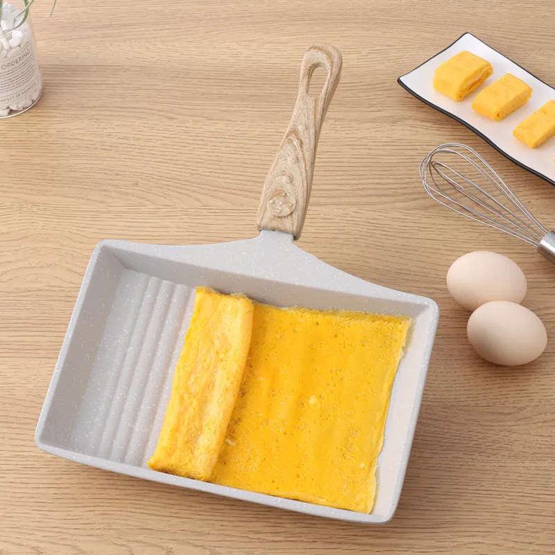 Non-Stick Wave Bottom Tamagoyaki Omelette Saucepan Egg Roll Pancake Frying Pan Cooking Pots Kitchenware Kitchen Cookware Tools