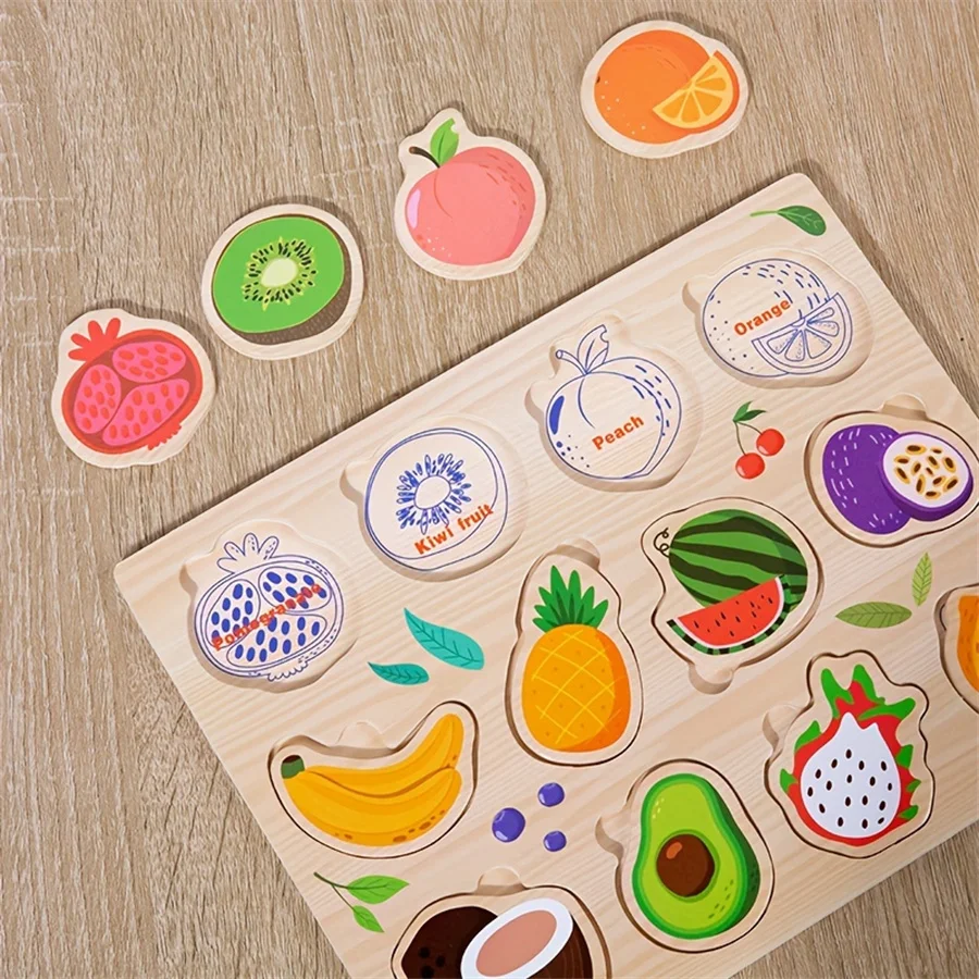 Enlightenment puzzle board cognition fruit animal wooden matching puzzle puzzle toy gift gift 5