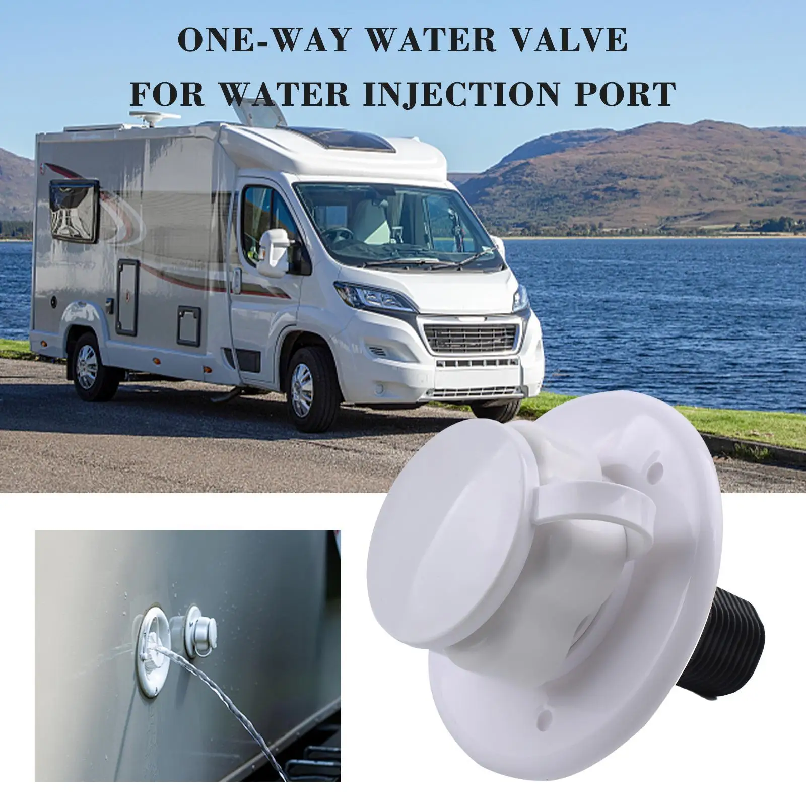 OnewayWaterValveRVAccessoriesWhiteGravityFreshWaterFillHatch