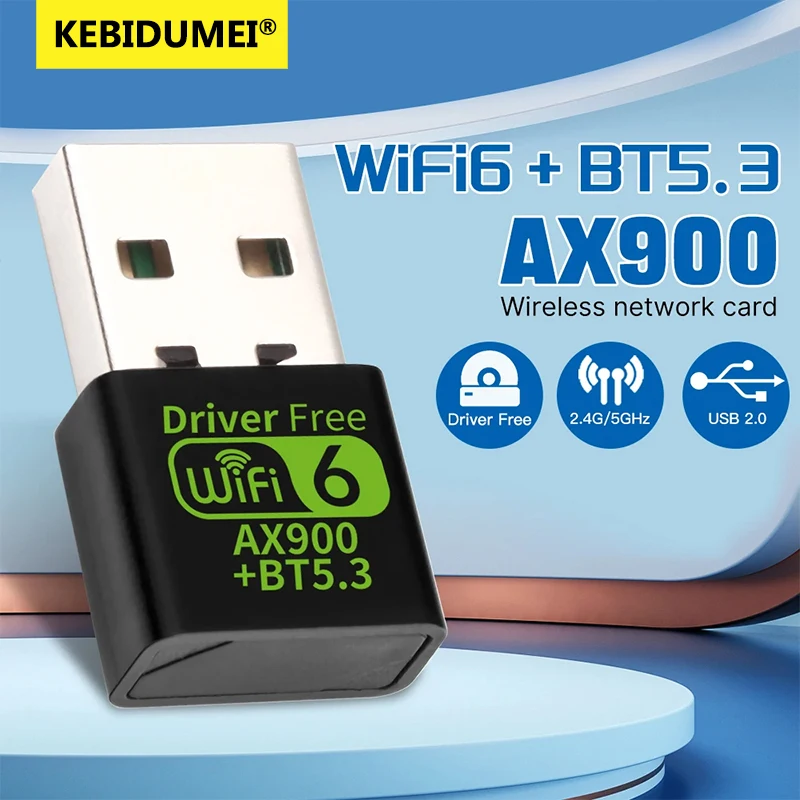 900Mbps WiFI 6 USB Adapter Bluetooth 5.3 Wireless Network Card Dual Band Driver Free USB Dongle for Win 10 11 PC Accessories wifi network card wifi adapter wireless network card network card