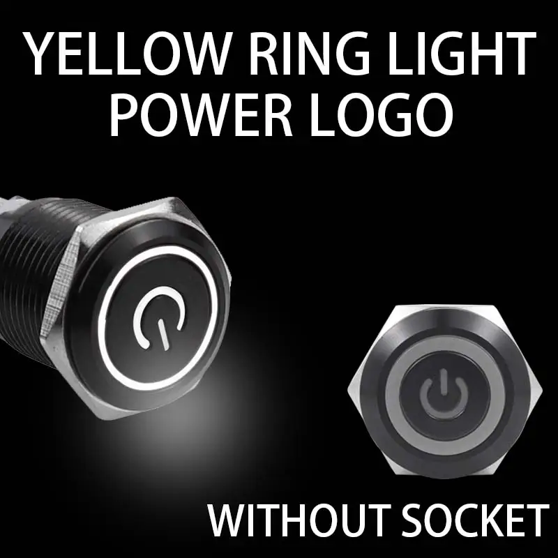 12/16/19/22mm Black shell Push Button Switch Metal Waterproof Latching Momentary LED Light Car Engine Power Switch Blue Red HUSA - Image 15