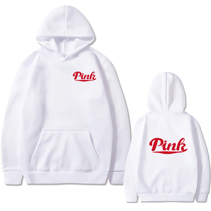 

Tracksuit Men Woman Long Sleeve PINK Print Hoodies Pullover Unisex Hoodies Fleece Casual Clothing Sweatshirt Sport