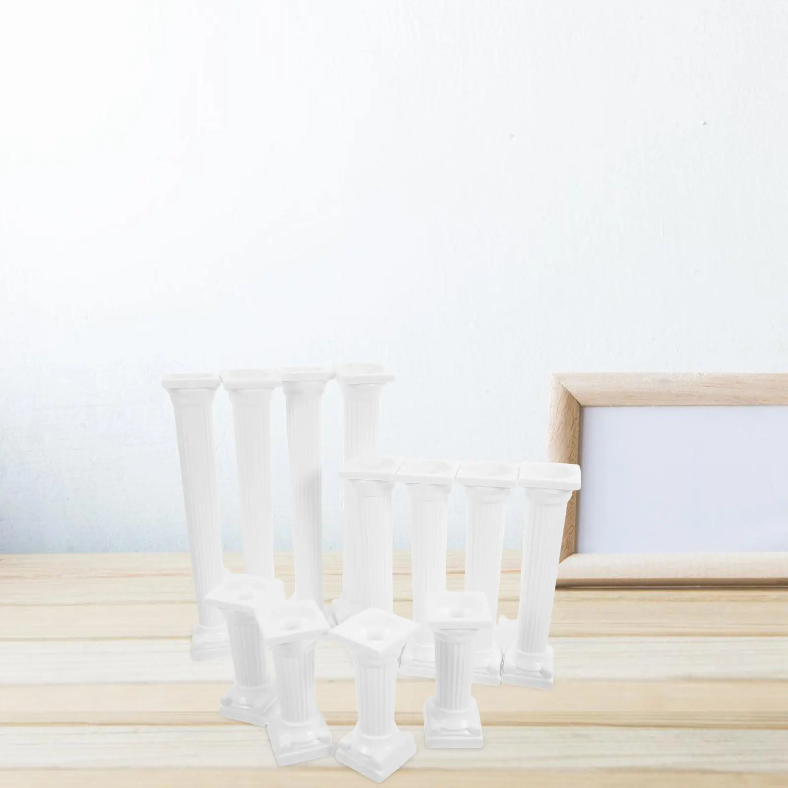 12개 로마 기둥 미니 기둥 조각상, 홈 데코 DIY 공예품, 테이블 사진 소품, 모래 정원 조경 장식품
