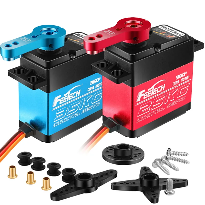 Feetech Ft6325m Ft6335m Servo Digital 7.4v 25kg 35kg 360 Graus de Aço Magnético Engrenagem Servo para rc Carros Avião Quadcopter