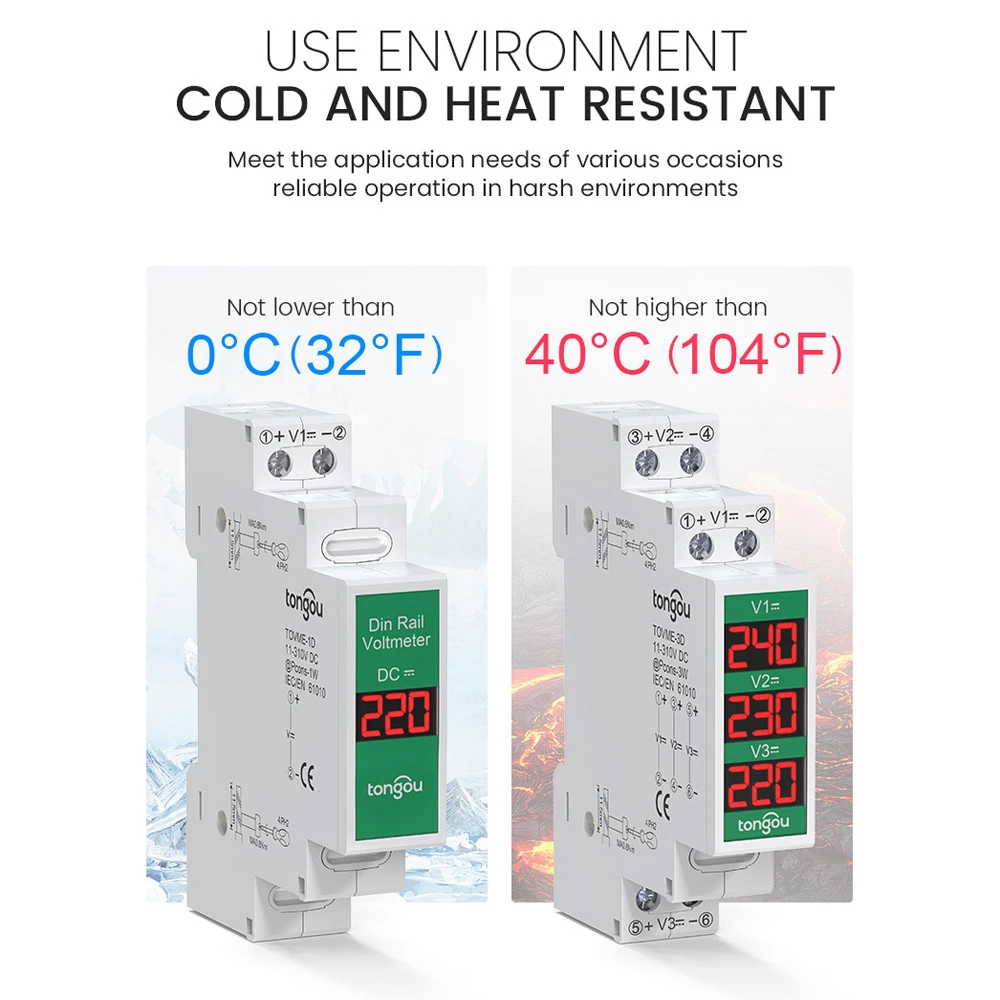 Compact Direct Current Voltage Meter DC11V-310V Intelligent LED Digital Display