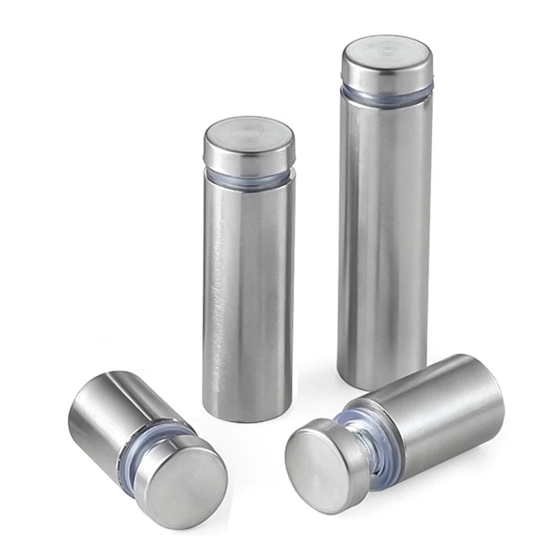 Glass Fasteners 4/6pcs 12mm Stainless Steel Acrylic Advertisement Standoffs Pin Nails Billboard Fixing Screws Hardware glass fasteners