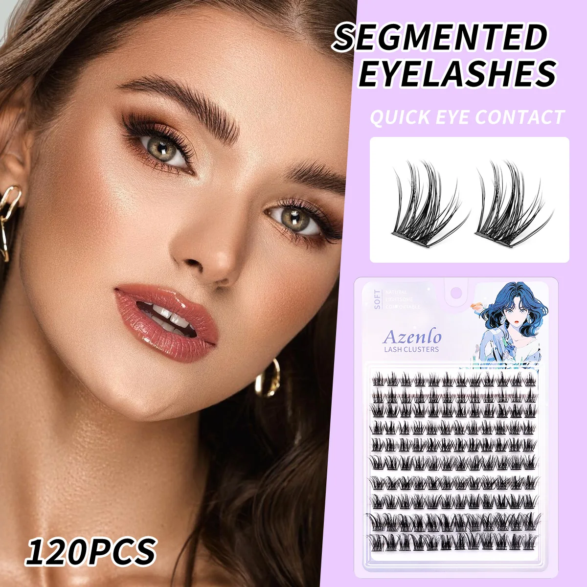 

120pcs Individual False Eyeashes DIY Cluster Lashes Wispy Fluffy Thin Band Wide Stem Lash Clusters Lash Extension 07-H-02 Makeup