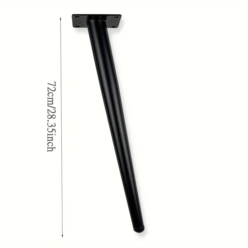Modern Black Metal Furniture Legs, Slanted Design, 72cm