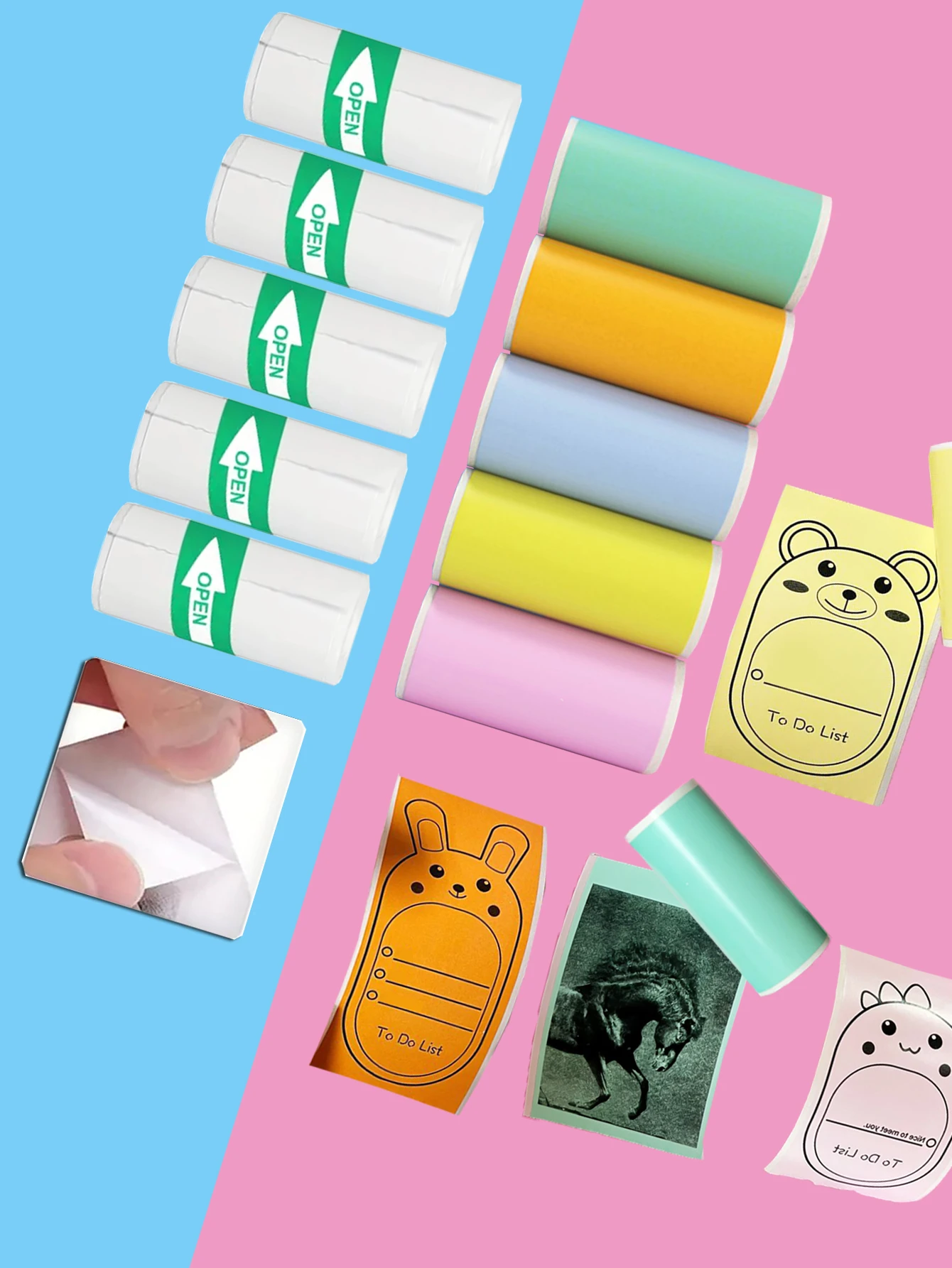Mini Printer Paper 57 X 25mm Thermal Label Paper ,Sticker, Color Paper, White Self-Adhesive Sticker For Mini Printer