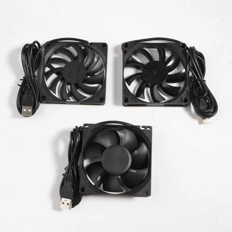 5V USB 커넥터 PC 팬 쿨러 방열판 배기 CPU 냉각 팬 교체 80x80mm 8010 8015 8025 P9JB