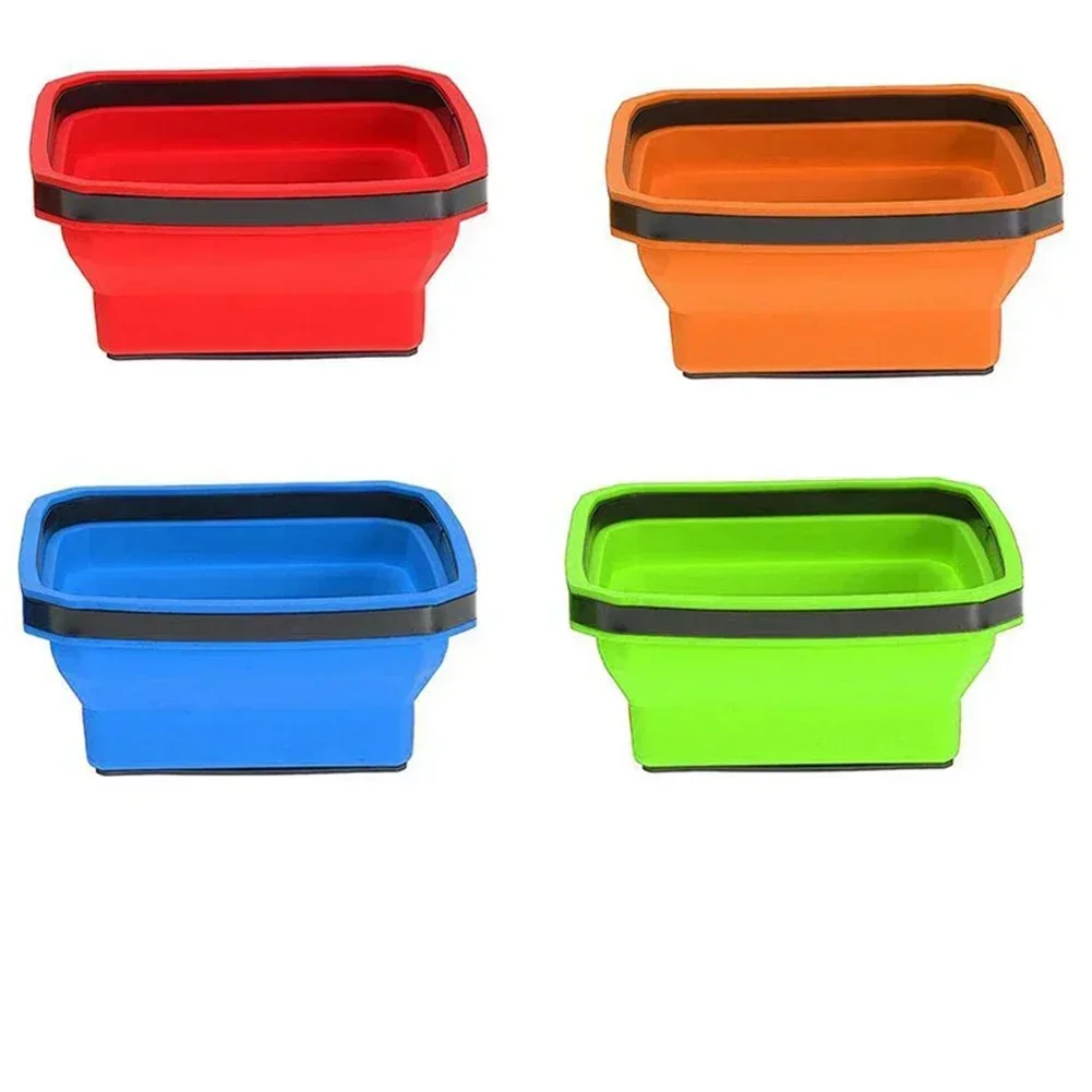 4.5 Inch Collapsible Magnetic Screw Tray Silicone Screw Bowl Tool Part Storage Box Plumber Carpenters Tool Organizer tool storage box parts storage box storage organizer box