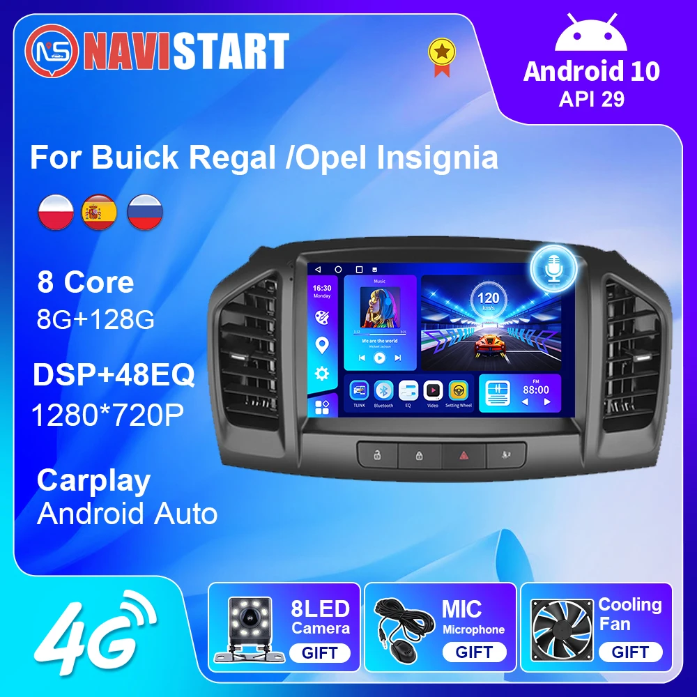 

NAVISTART Android Car Radio for Buick Regal 2009-2013/Opel Insignia 2008-2012 Multimedia Video Player GPS 2din Carplay Auto