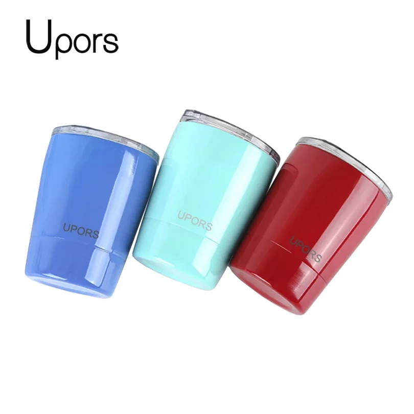 UPORS 8 OZ vaso taza de café de acero inoxidable de doble pared aislado al vacío taza de té con tapa de taza de Yerba Mate calabaza