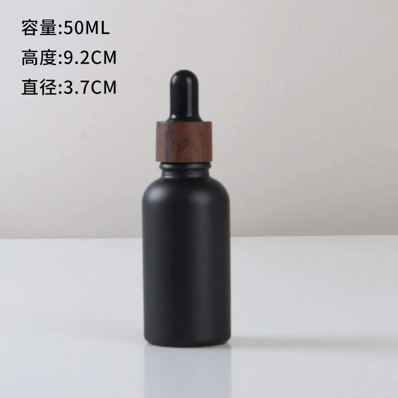 Frosted Black Glass Dropper Bottles Bright Glass Empty Dripper Pipette Bottle Plastic Lid for Essential Perfume Oil Serum essential oil dropper bottle