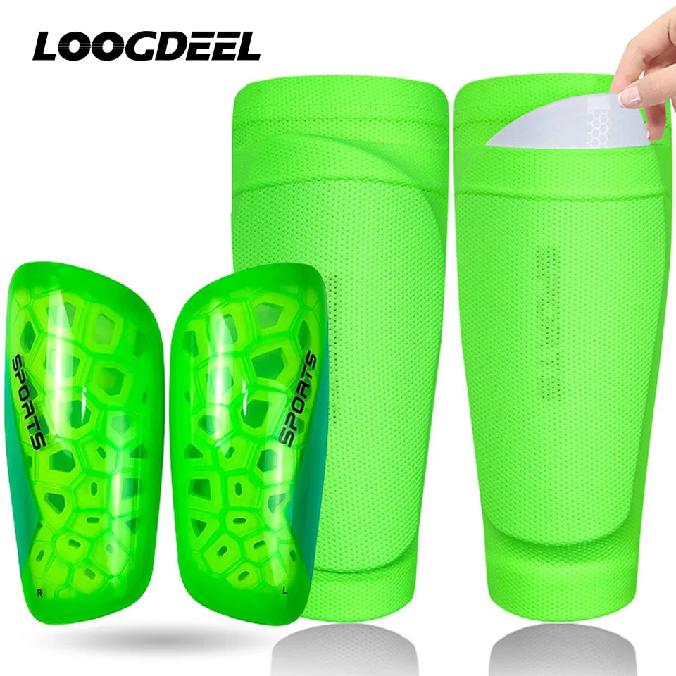 Loogdeel 1Set Football Shin Protection Board Calf Sleeves Set Adult Children Soccer Legging Cover Kids Sports Non-slip Shinguard soccer shin guards shin guard pads