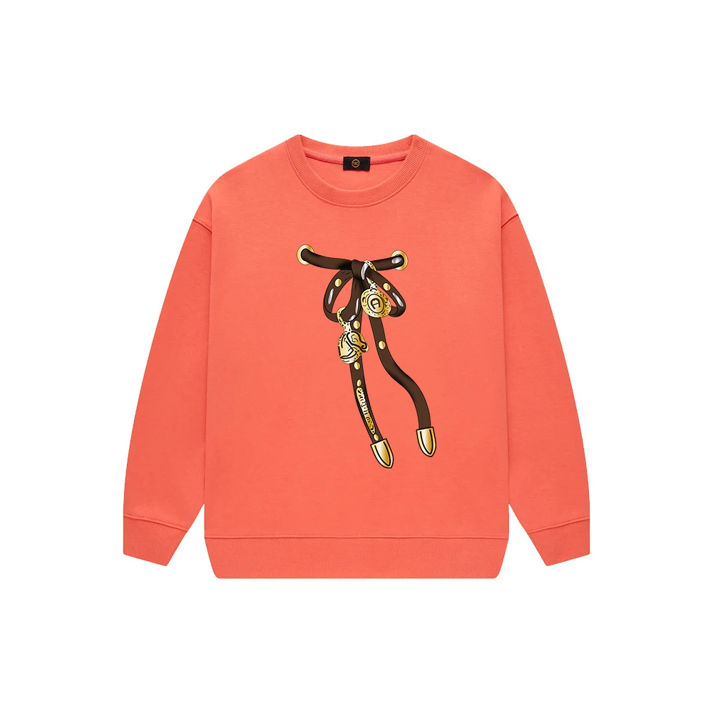 순면 소녀 활 라운드넥 긴팔 후디, 달콤한 아동복, 가을  소녀 따뜻한 어린이 상의, 100%