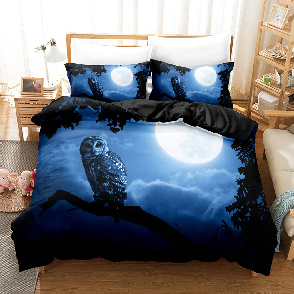 

3DThe Owl Bedding Sets Duvet Cover Set With Pillowcase Twin Full Queen King Bedclothes Bed Linen