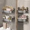 Aluminum Bathroom Shelves With Suction Cup Corner Shelf Without Drilling Shower Rack Wall Shampoo Holder Bathroom Organizer 1