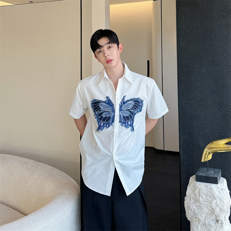 

Рубашка SYUHGFA мужская с отложным воротником, Повседневная блуза с коротким рукавом, свободная шикарная одежда, лето 2024