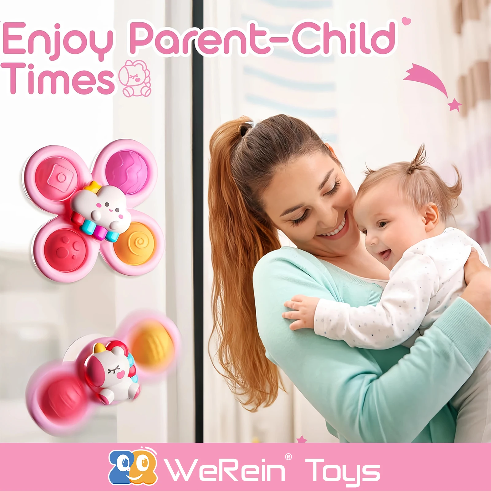 Suction Cup Spinner Infant Baby Toys 12-18 Months, Spinning Top Sensory Toys for Toddlers 1-3 Year Old - 6