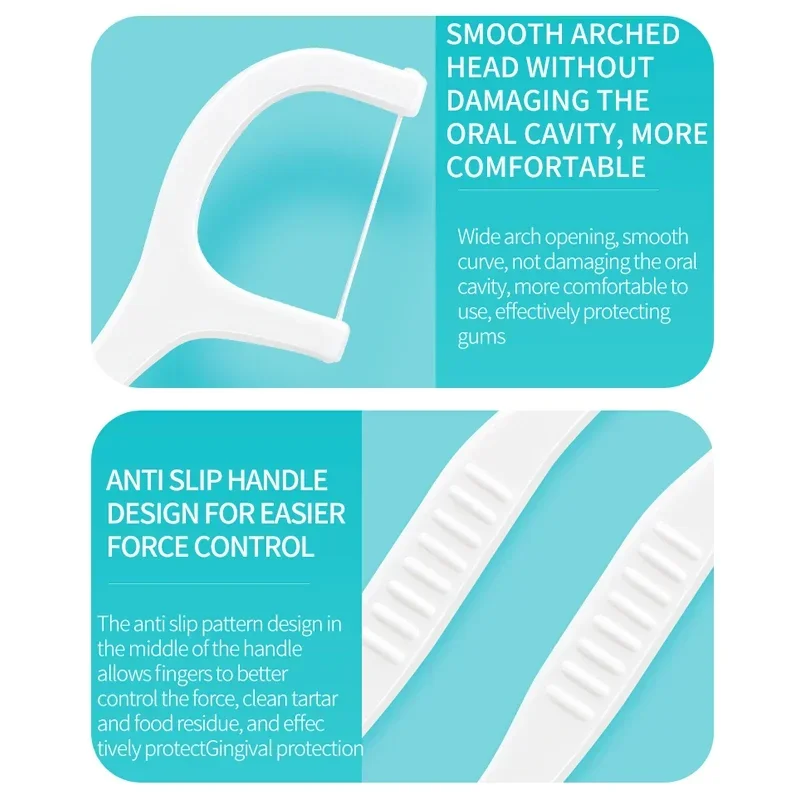 Portable Floss Stick, Home Set, 50/100/200pcs Ultra-Fine Toothpicks,Portable andDisposable Care Floss, Oral Care, Deep Cleaning