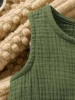 Baby's Comfy Cotton Button Front Bodysuit, Casual Solid Color Sleeveless Romper, Toddler & Infant Boy's Clothing 5