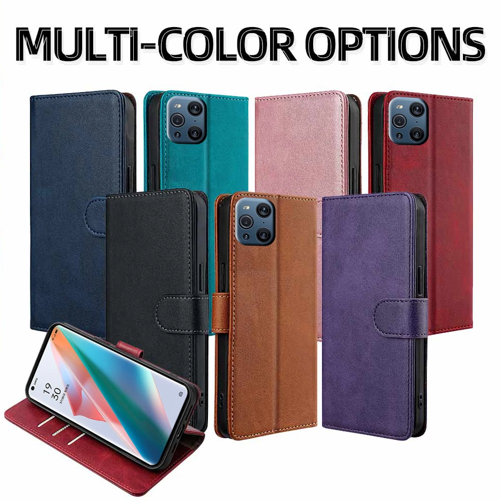 Phone Case Leather Wallet Case For OPPO Find X2 X3 Pro X3 X2 Neo Lite Magnet Buckle Protect RFID Blocking