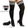 1Pair Plus Size Womens Thigh High Socks for Thick Thighs- Extra Long Striped Thick Over the Knee Socks- Leg Warmer Boot Socks 3