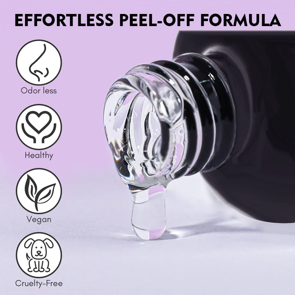 15ML Peel Off Base Gel Transpare No Need Remover Nail Tips Glue Gel Peelable Base Coat For Practice Beginner CHUNSHU