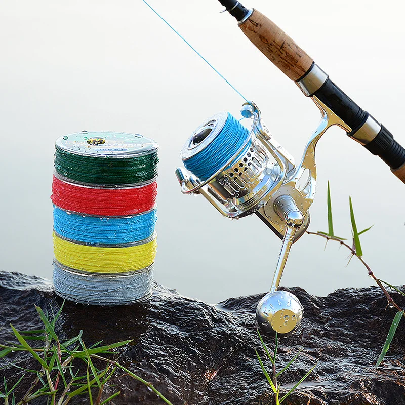 Fishing Line Fishing Tackle 100M 4 Braids Superior Abrasion Resistance 4 Weaved 6LB-100LB Cord Fishing Tackle PE Braided Sea