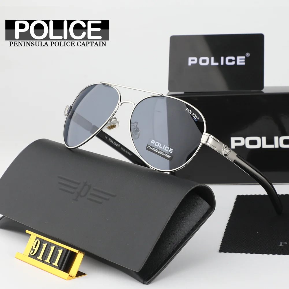 

Police Sunglasses Polarized for Men Pilot Sun Glasses Women Travel Eyewears Classic Goggle with UV 400 Protection Driving P9111