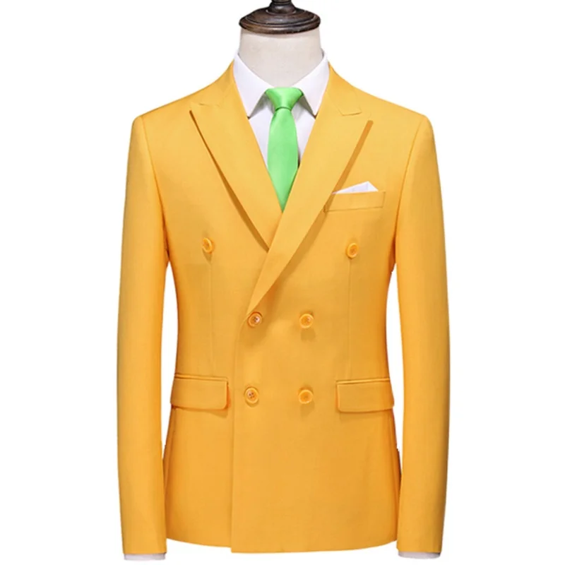 New men's large size single west 14 solid color fashion handsome all fashion casual business banquet suit jacket