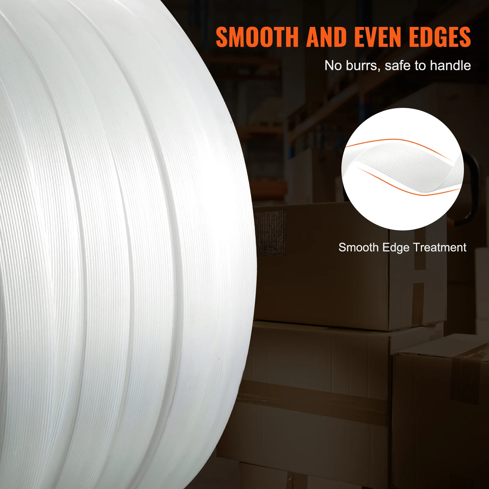 White Woven Cord Strapping Roll for Packaging and Bundling