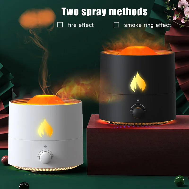 

Ultrasonic Aroma Diffuser Jellyfish Flame Lamp Fire Aromatherapy Essential Oil Mist Air Humidifier Volcanic Humidifier for Home